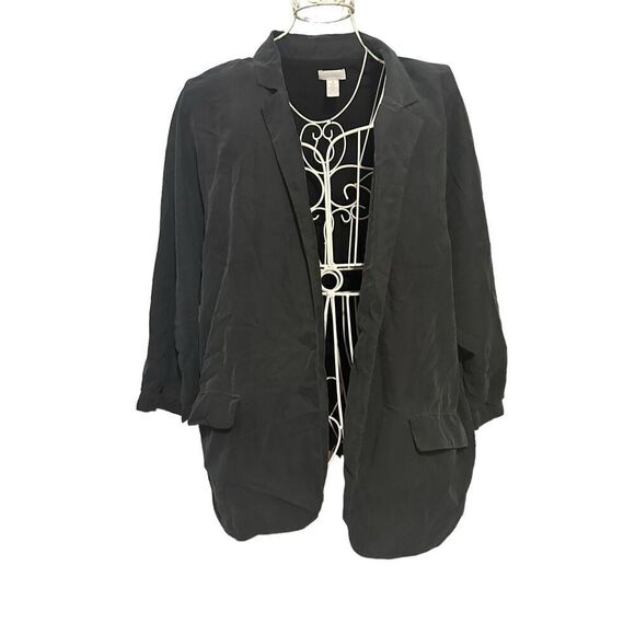 Beautiful CHICO’S CHICO'S Open Topper Top-Layer Jacket Blazer Dolman Sleeve Char - Picture 2 of 7